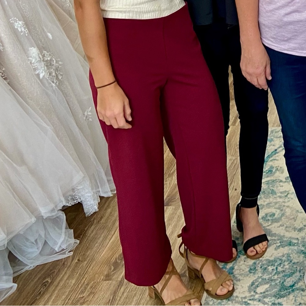 Loft wide legged magenta pants